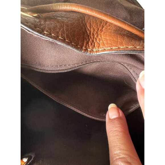 Coach C4120 Pennie Backpack Signature Canvas Brown Leather Drawstring Snap Close - Picture 10 of 16